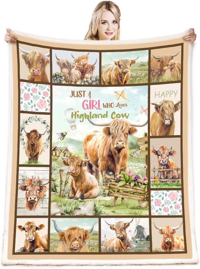 Cozy Highland Cow Blanket for Farm Vibes