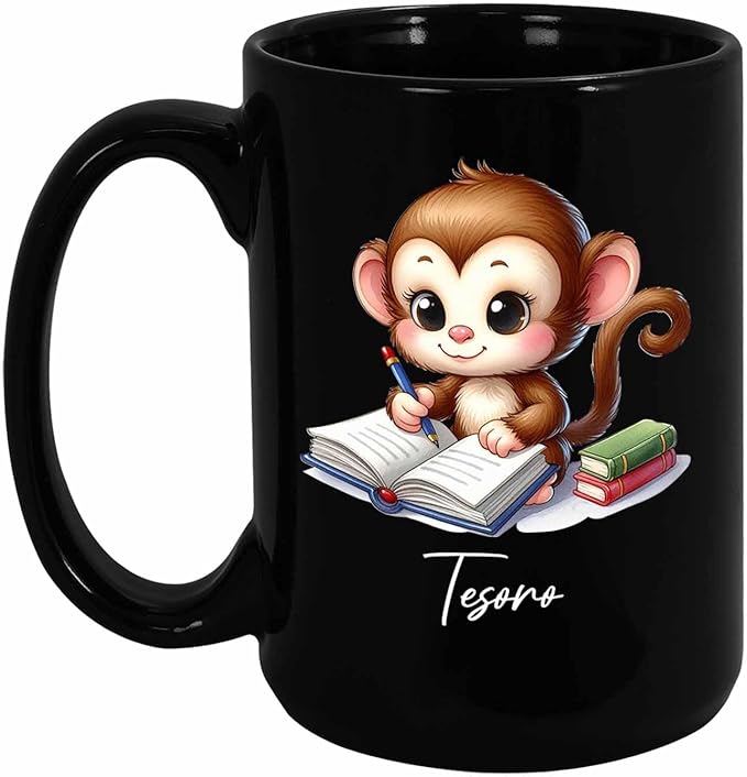 Personalized Monkey Mug for Book Lovers
