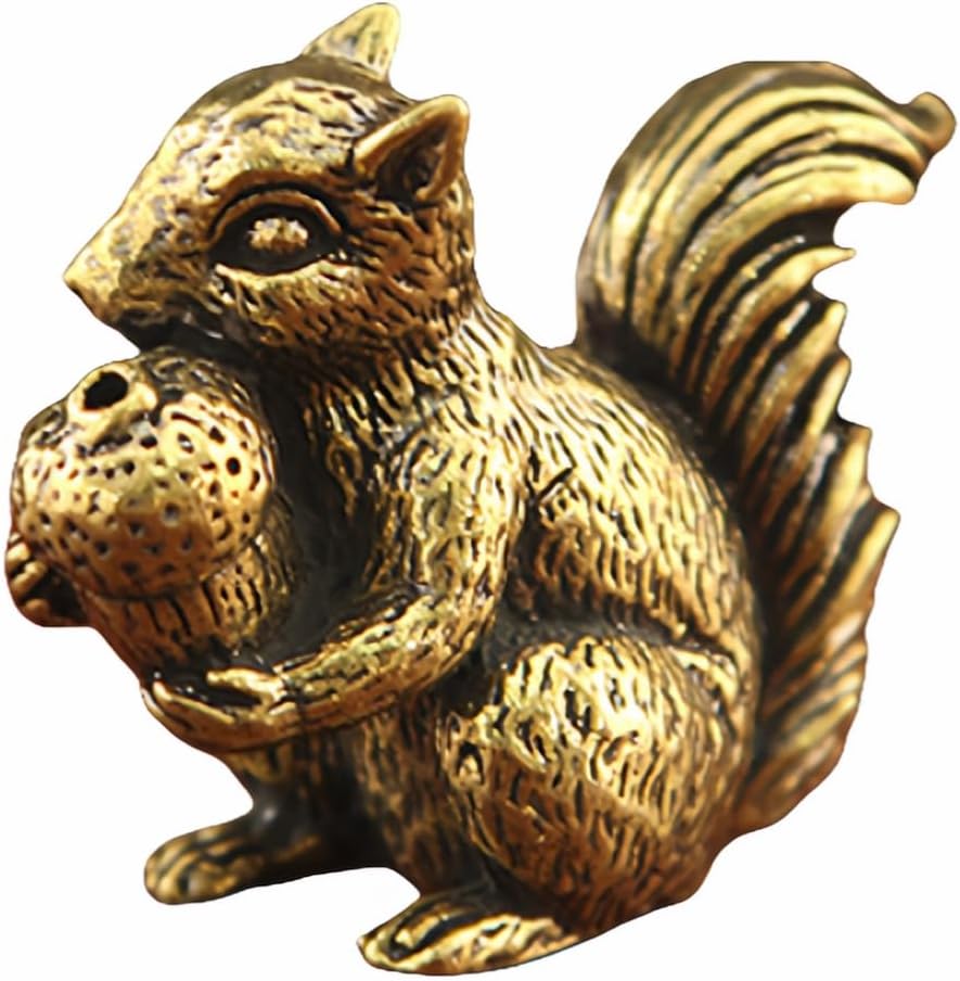Vintage Squirrel Figurine for Desk Decor