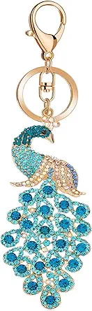 Sparkly Peacock Keychain for Bags