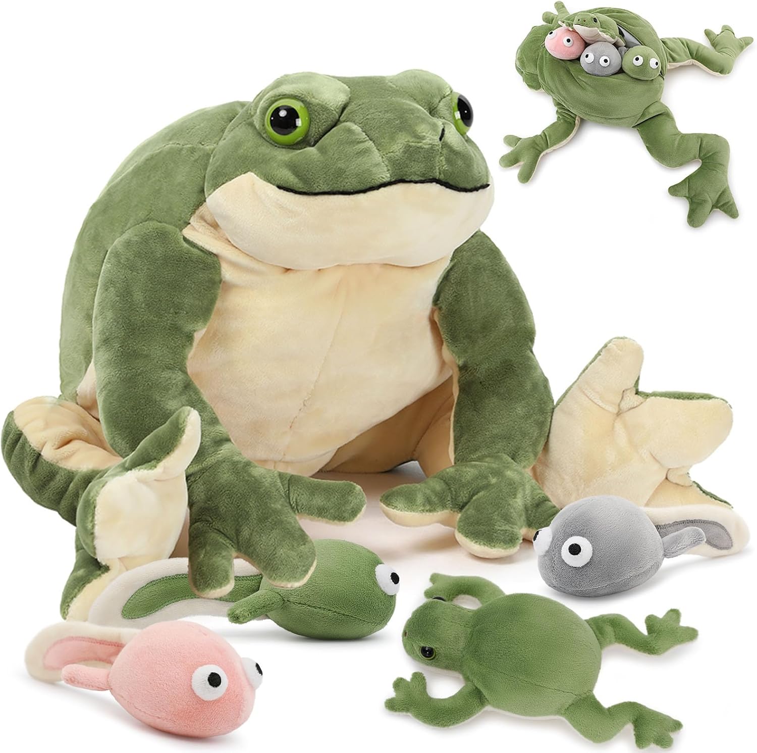 Frog Family Plush with Tadpoles