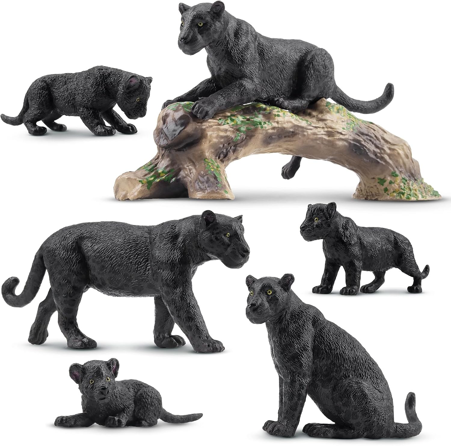 Panther Family Figures for Jungle Play