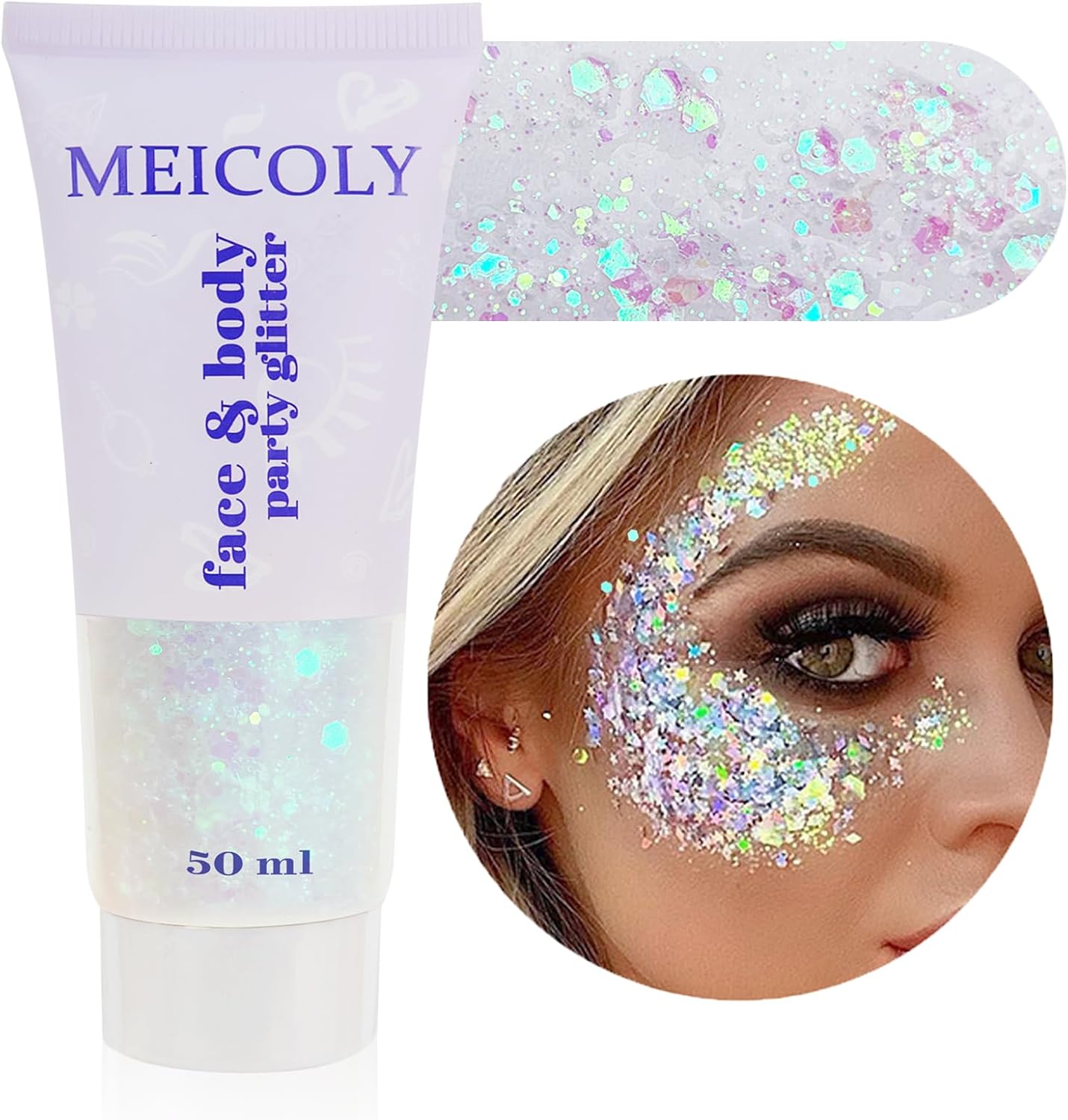 White Body Glitter for Cheer Looks