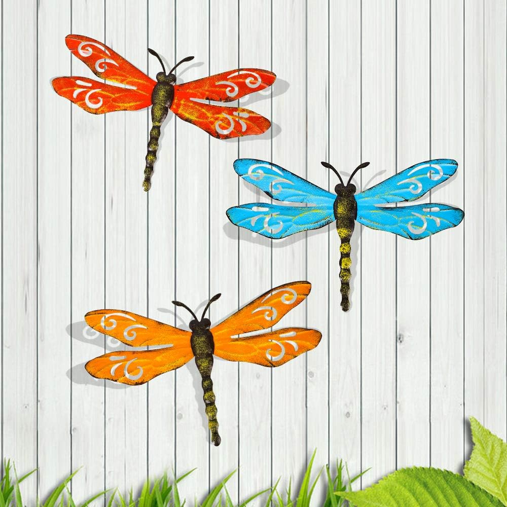 Metal Dragonfly Wall Decor Set
