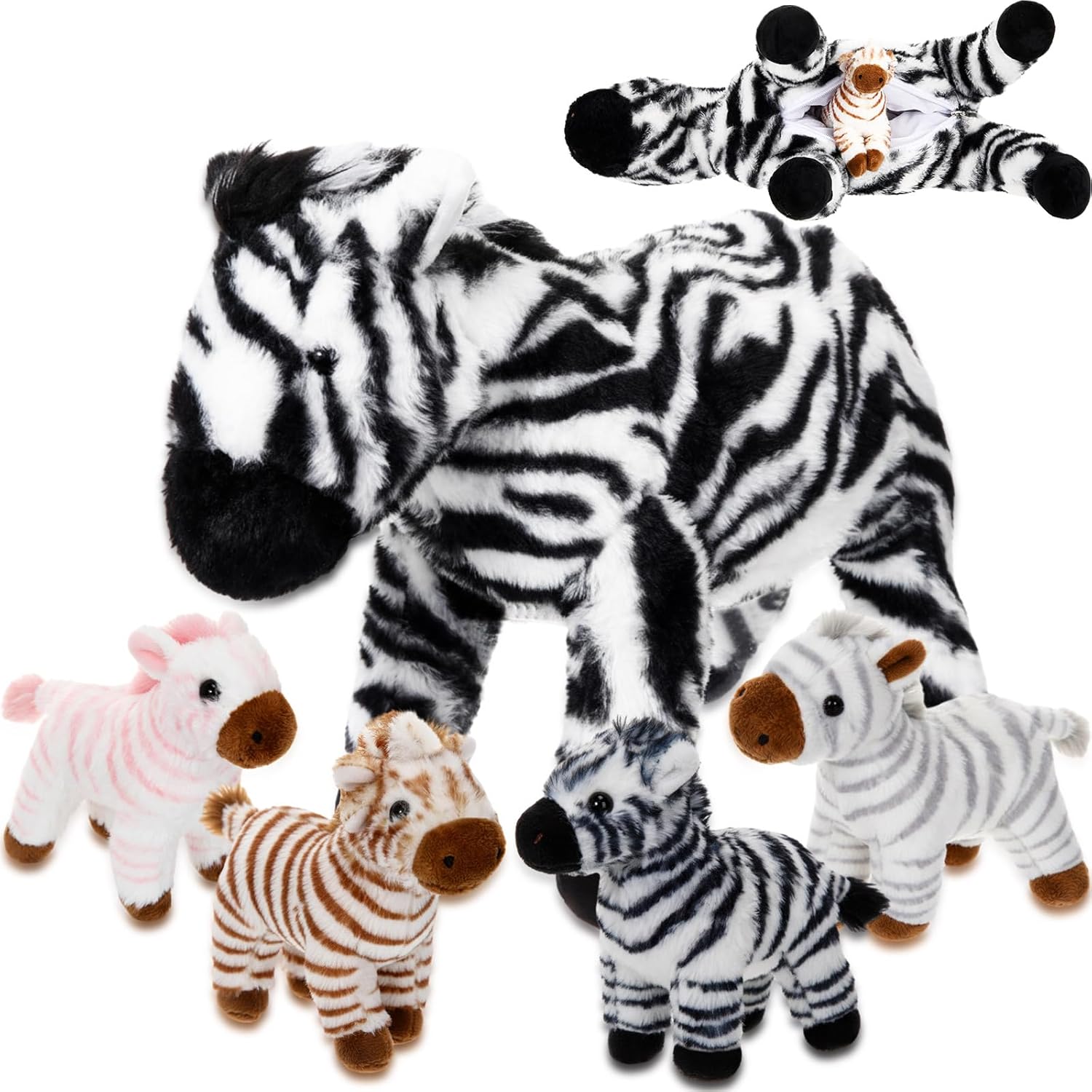 Zebra Family Plush Set for Kids