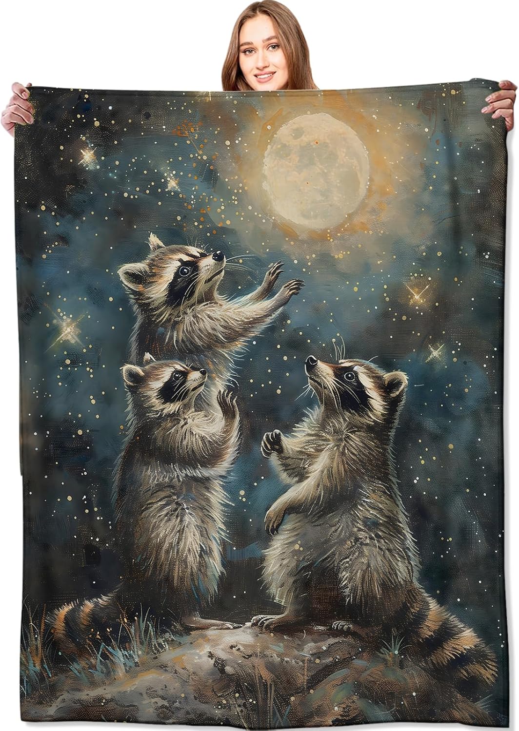 Starry Raccoon Blanket for Cozy Chaos