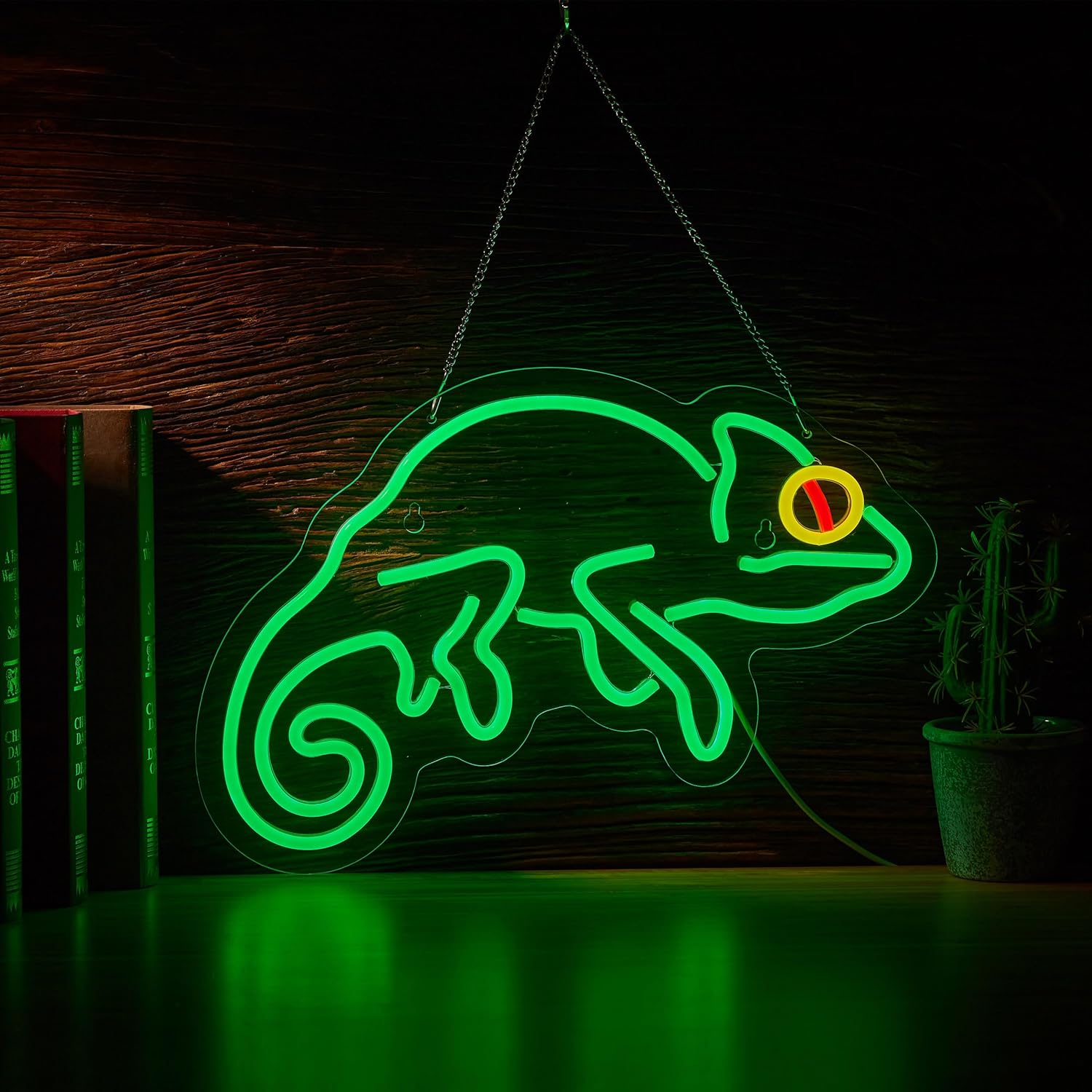 Bright Chameleon Sign for Colorful Decor
