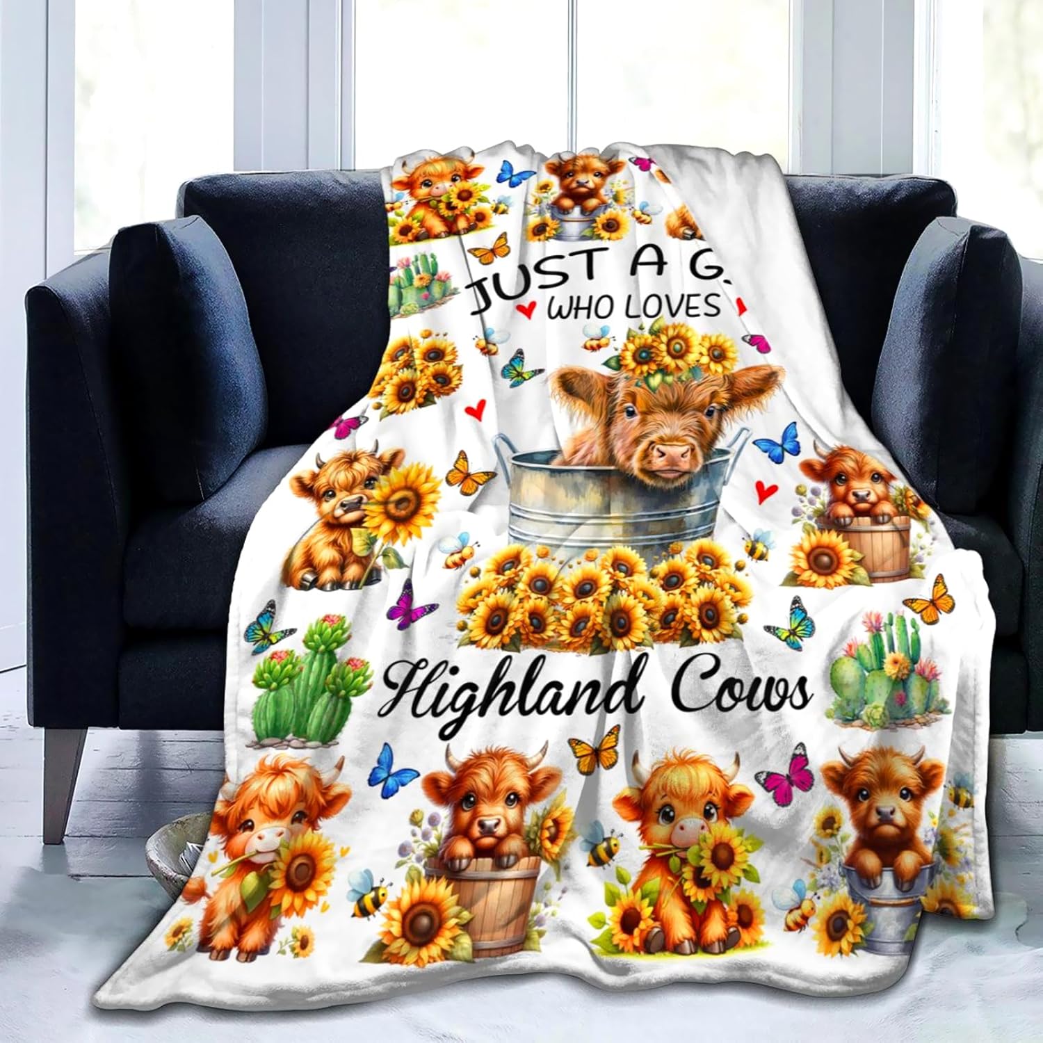 Sunflower Cow Blanket for Sweet Names