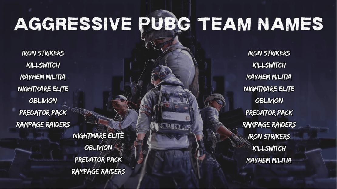 aggressive pubg team names