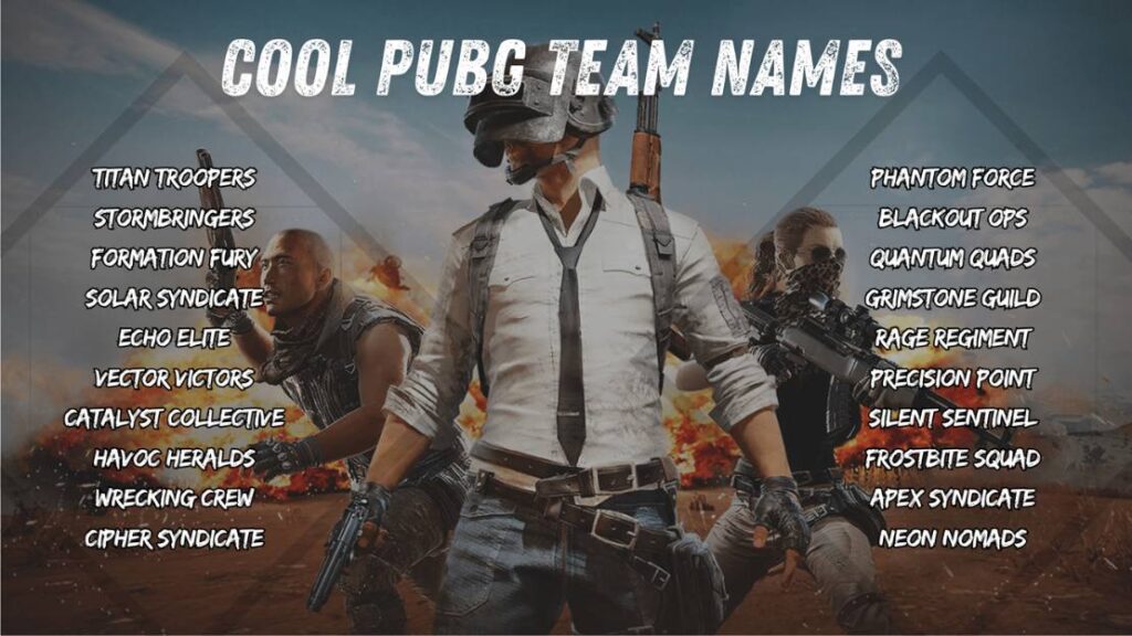 400+ PUBG Team Names Cool, Pro, Futuristic, and Powerful Squad Options
