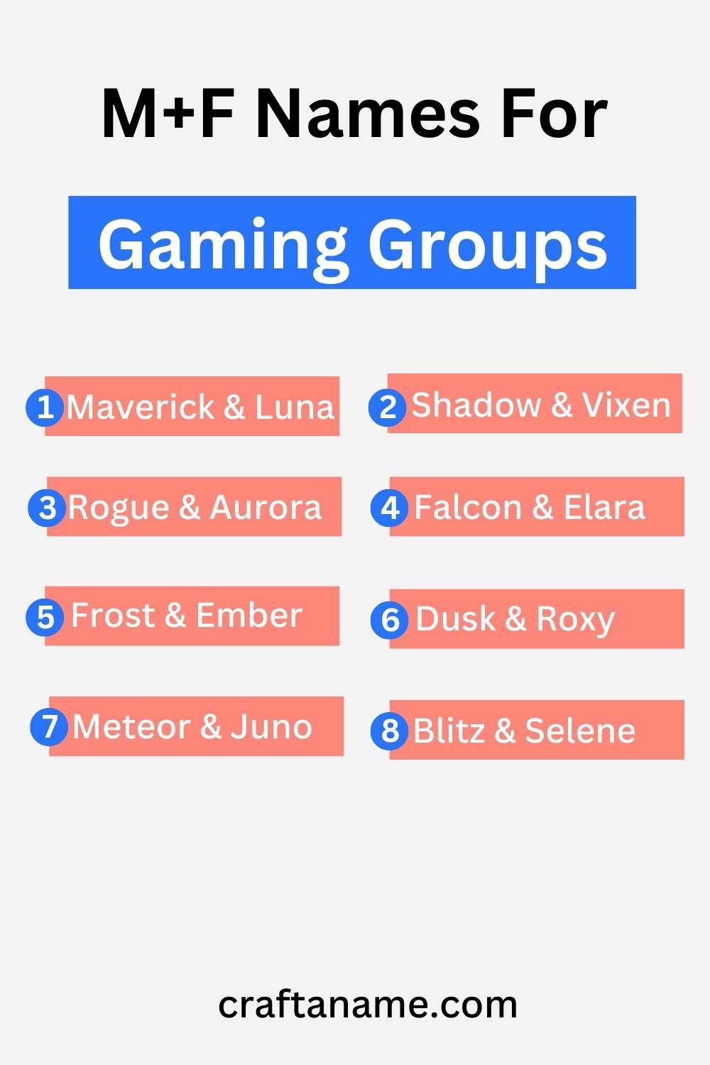 male and female gaming group names