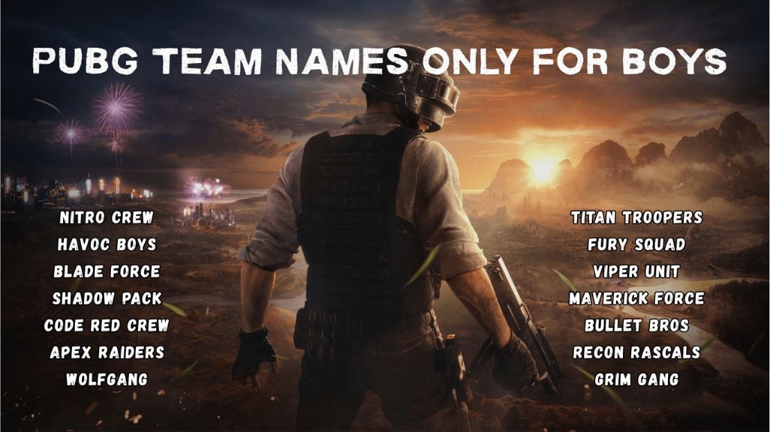 pubg team names only for boys